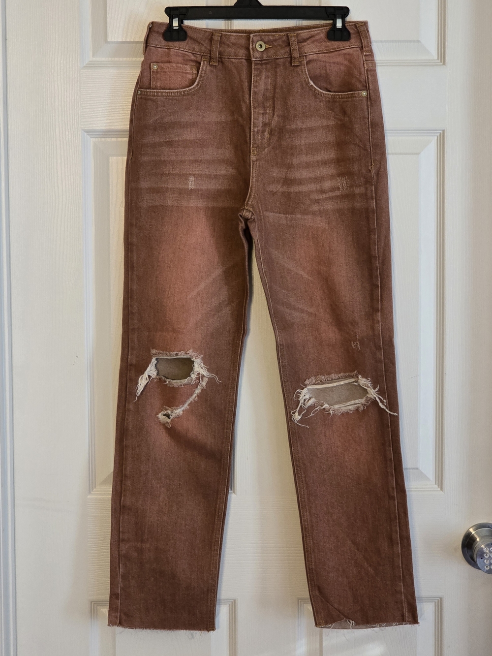 NWOT Pilcro The Vintage Straight Distressed Brown/Rust Jeans 28